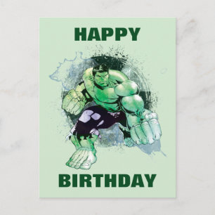 Avengers Hulk Watercolor Graphic Postcard