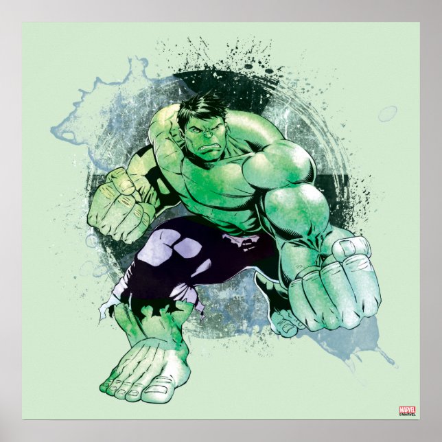 Avengers Hulk Watercolor Graphic Poster (Front)