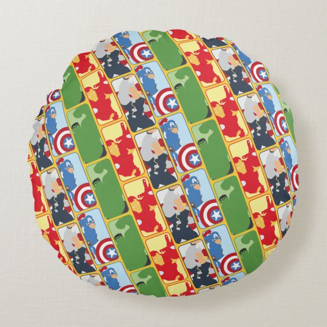 Avengers Iconic Graphic Round Pillow (Front)