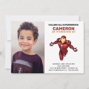 Avengers Iron Man Birthday - Photo Invitation