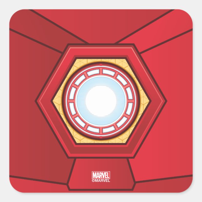 Avengers | Iron Man Glowing ARC Reactor Square Sticker (Front)