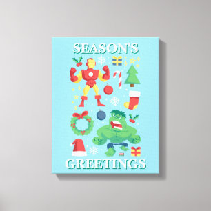 Avengers Iron Man & Hulk Holiday Graphic Canvas Print