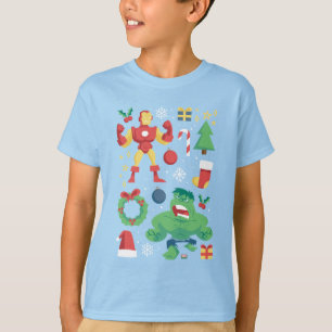 Avengers Iron Man & Hulk Holiday Graphic T-Shirt