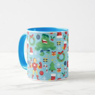 Avengers   Iron Man & Hulk Holiday Pattern Mug