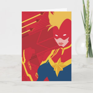 Avengers   Minimalist Captain Marvel Red Jet Art Card