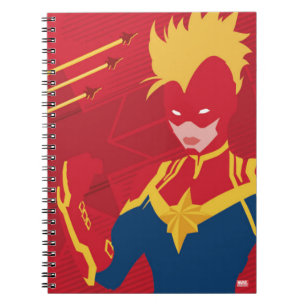 Avengers Minimalist Captain Marvel Red Jet Art Notebook