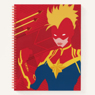Avengers Minimalist Captain Marvel Red Jet Art Notebook