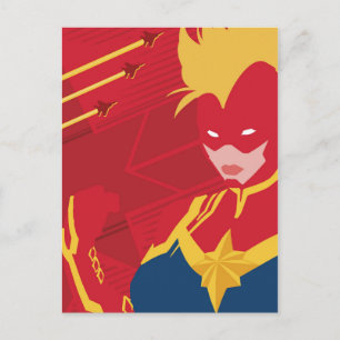 Avengers   Minimalist Captain Marvel Red Jet Art Postcard