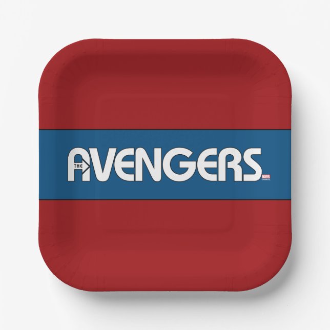 Avengers Outline Logo Paper Plate (Front)