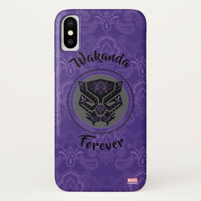 Avengers | Paisley Black Panther Logo Case-Mate iPhone Case (Back)