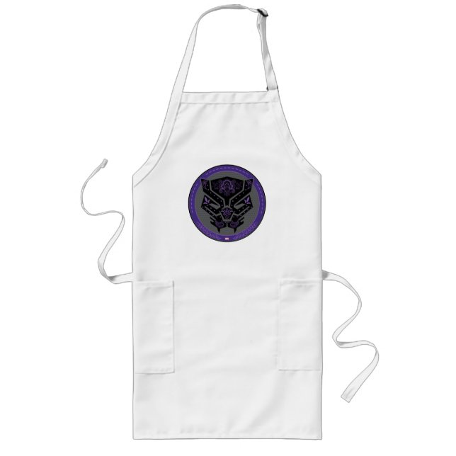Avengers | Paisley Black Panther Logo Long Apron (Front)