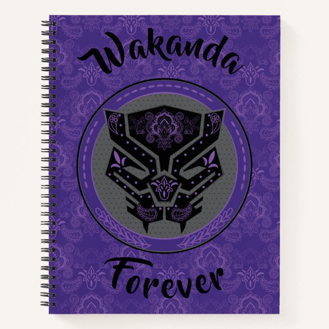 Avengers | Paisley Black Panther Logo Notebook (Front)
