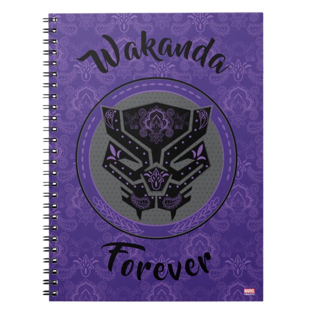 Avengers | Paisley Black Panther Logo Notebook (Front)