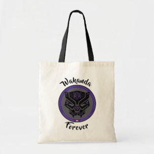 Avengers   Paisley Black Panther Logo Tote Bag