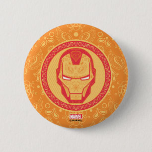 Avengers Paisley Iron Man Logo 2 Inch Round Button