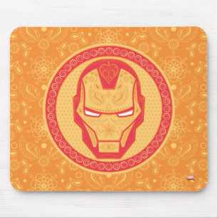 Avengers   Paisley Iron Man Logo Mouse Pad