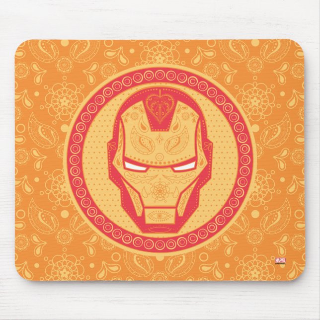 Avengers | Paisley Iron Man Logo Mouse Pad (Front)