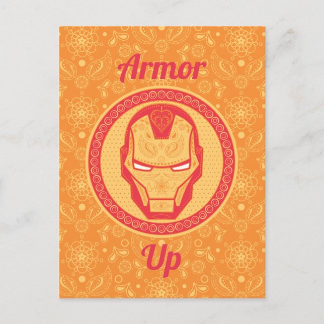 Avengers | Paisley Iron Man Logo Postcard (Front)