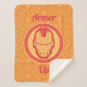 Avengers Paisley Iron Man Logo Sherpa Blanket