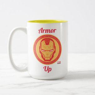 Avengers   Paisley Iron Man Logo Two-Tone Coffee Mug