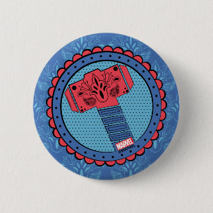 Avengers Paisley Thor Hammer Logo 2 Inch Round Button