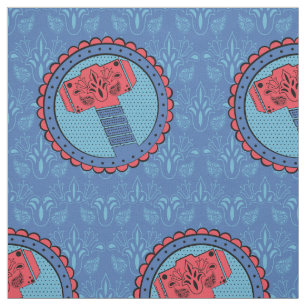 Avengers   Paisley Thor Hammer Logo Fabric