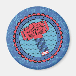 Avengers Paisley Thor Hammer Logo Magnet