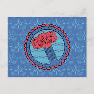 Avengers   Paisley Thor Hammer Logo Postcard