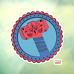 Avengers Paisley Thor Hammer Logo Window Cling
