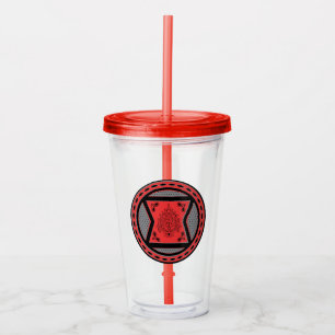 Avengers Red & Black Paisley Black Widow Logo Acrylic Tumbler