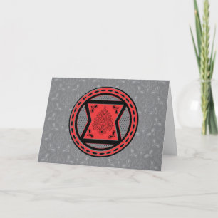 Avengers Red & Black Paisley Black Widow Logo Card