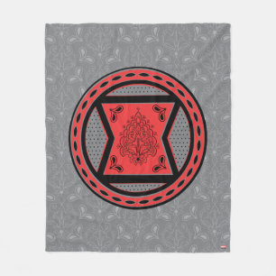 Avengers Red & Black Paisley Black Widow Logo Fleece Blanket