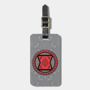 Avengers Red & Black Paisley Black Widow Logo Luggage Tag