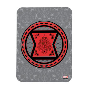 Avengers Red & Black Paisley Black Widow Logo Magnet