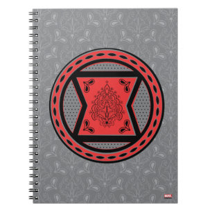 Avengers Red & Black Paisley Black Widow Logo Notebook
