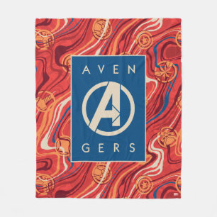 Avengers Red Marble Painted Avengers Logo Fleece Blanket