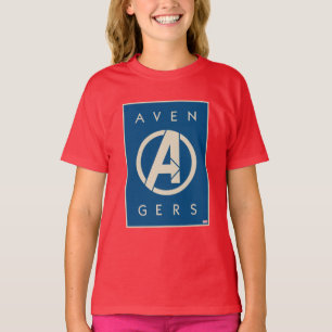 Avengers Red Marble Painted Avengers Logo T-Shirt