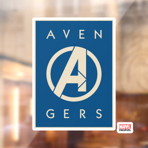 Avengers Red Marble Painted Avengers Logo Window Cling