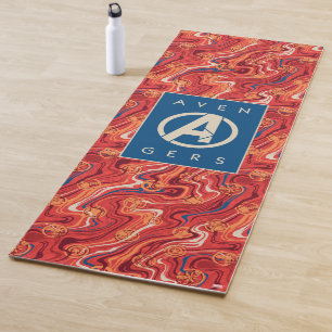 Avengers Red Marble Painted Avengers Logo Yoga Mat