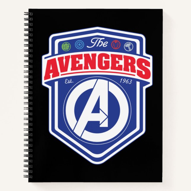 Avengers | Retro Avengers Shield Badge Notebook (Front)