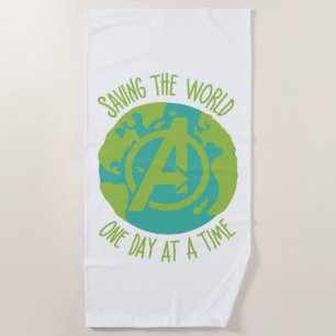 Avengers   Saving The World One Day At A Time Beach Towel