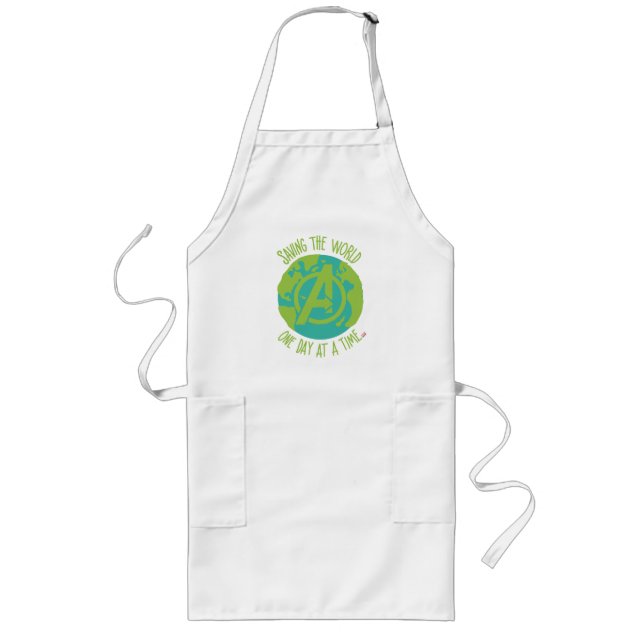 Avengers | Saving The World One Day At A Time Long Apron (Front)