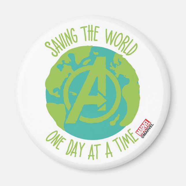 Avengers | Saving The World One Day At A Time Magnet (Front)