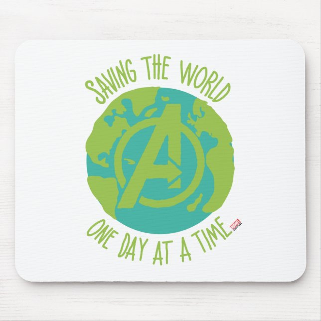 Avengers | Saving The World One Day At A Time Mouse Pad (Front)