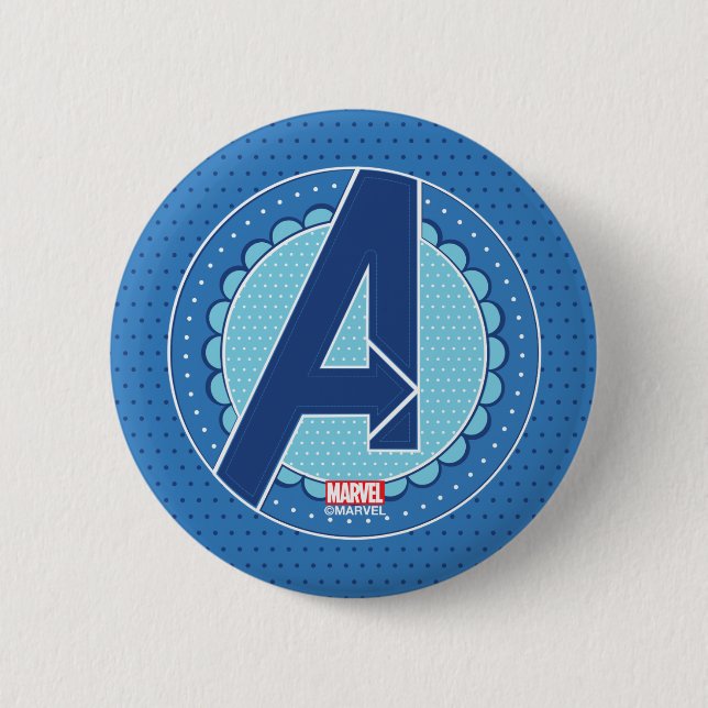 Avengers | Scalloped Avengers Logo 2 Inch Round Button (Front)