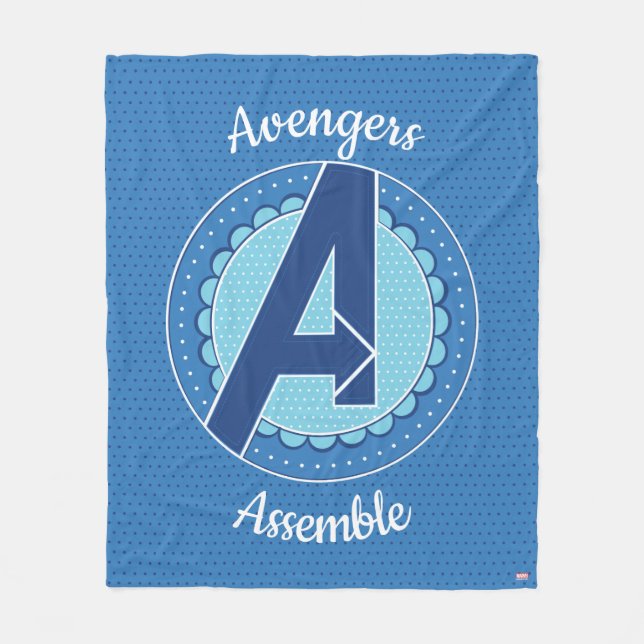 Avengers | Scalloped Avengers Logo Fleece Blanket (Front)