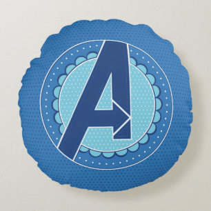Avengers Scalloped Avengers Logo Round Pillow