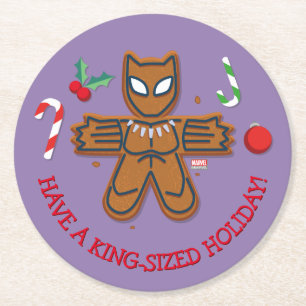 Avengers Seasonal   Black Panther Cookie Round Paper Coaster