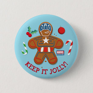 Avengers Seasonal   Captain America Cookie 2 Inch Round Button