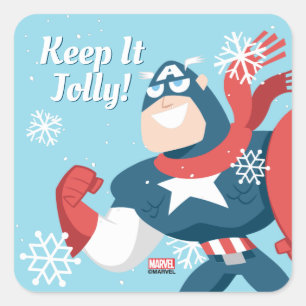 Avengers Seasonal   Captain America Square Sticker